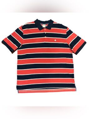 Brooks Brothers Red & Navy Striped Polo